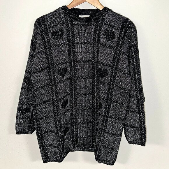 VTG Metallic Heart Sweater - Picture 1 of 10